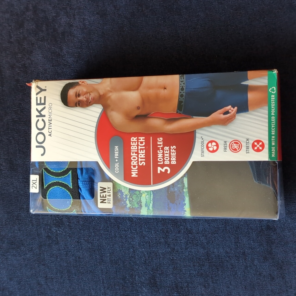 Jockey Men's Microfiber Stretch Boxer Briefs - Blue